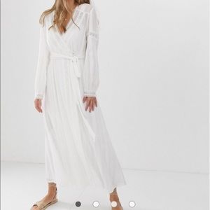 BNWT ASOS DESIGN lace insert wrap maxi dress